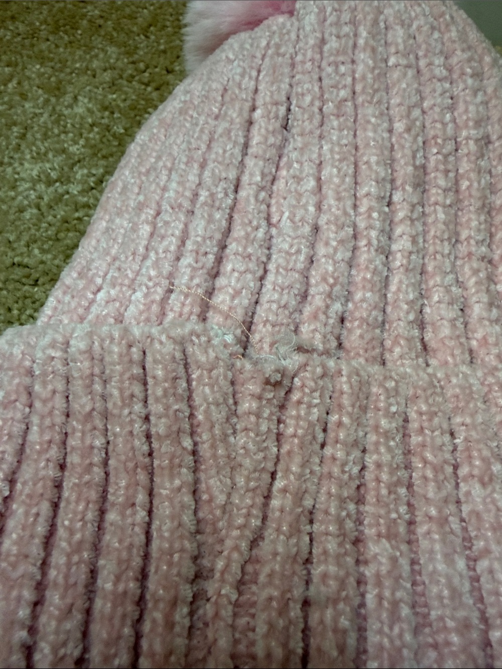 Pink Pearl-Embellished Knit Pom Beanie - Picture 4 of 6
